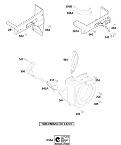 Blower Housing Diagram and Parts List for 86432-0136-E1  Briggs and Stratton Engine